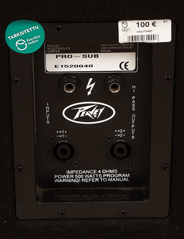 Peavey Pro Sub passiivi subwoofer - Audio - 10105453049 - 3