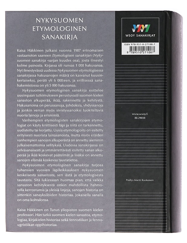 Nykysuomen etymologinen sanakirja - Kaisa Häkkinen - Tietokirjat ja oppaat - 10105453220 - 1