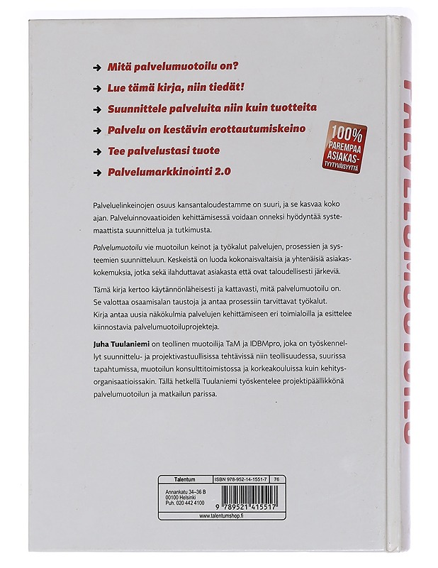 Palvelumuotoilu - Tuulaniemi, Juha - Tietokirjat ja oppaat - 10105453242 - 1