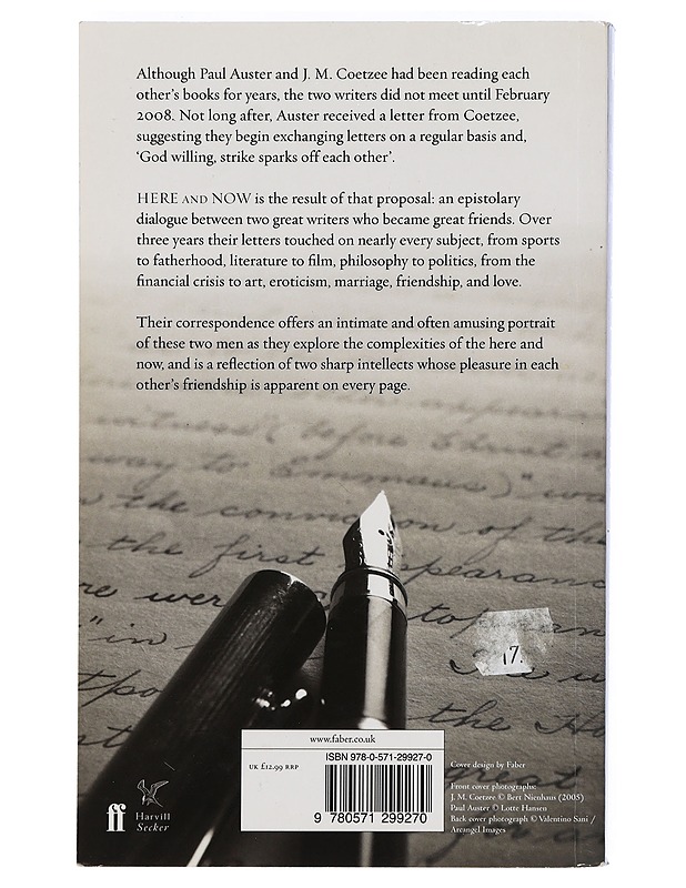 Here and now : letters 2008-2011 - Auster, Paul - Tietokirjat ja oppaat - 10105453434 - 1