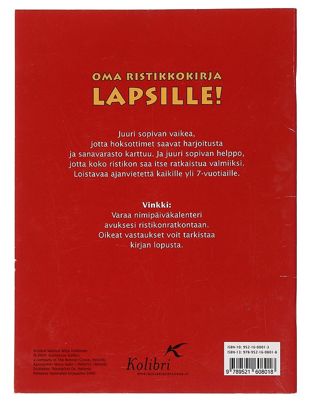 Lasten omat ristikot - Höllander, Milja - Lastenkirjat - 10105453469 - 1