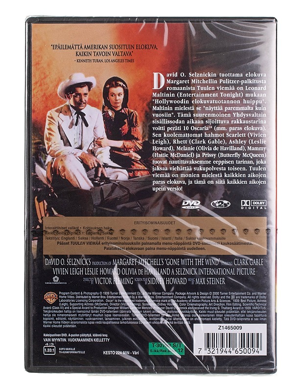 Tuulen viemää - DVD - DVD-elokuvat - 10105453479 - 1