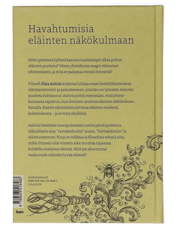 Esseitä eläimistä - Aaltola, Elisa - Tietokirjat ja oppaat - 10105453586 - 1