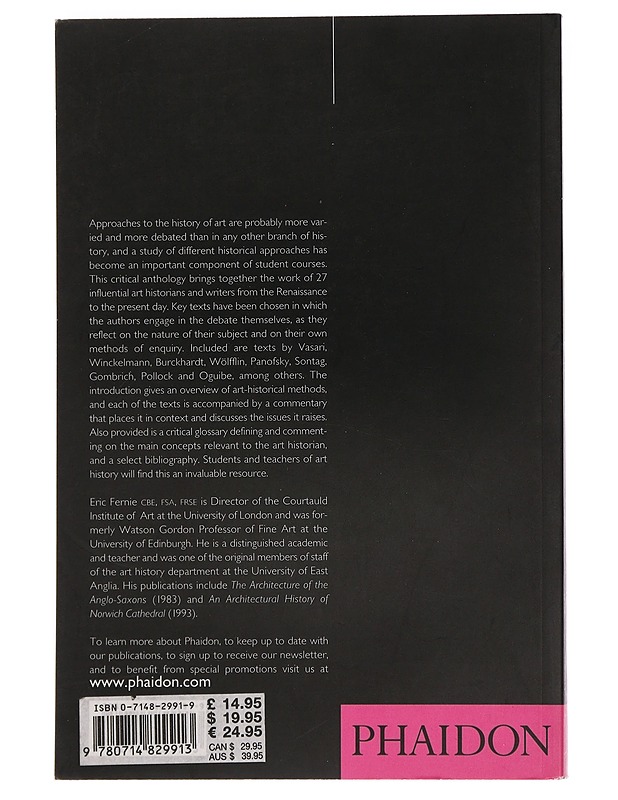 Art history and its methods : a critical anthology - Fernie, Eric - Historiakirjat - 10105453595 - 1