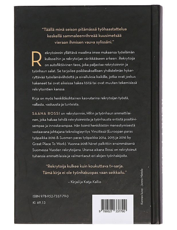 Rekrytoija - Saana Rossi - Elämäkerrat ja muistelmat - 10105453628 - 1