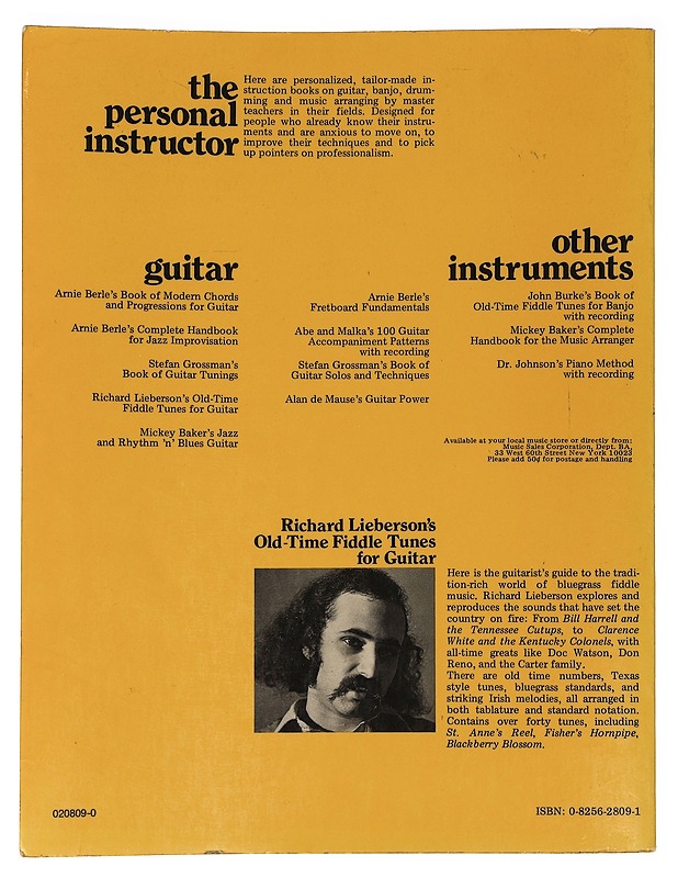 Richard Lieberson's Old-time fiddle tunes for guitar : a song collection for the flat-picker with helpful notes on how to play back-up and special effects - Lieberson, Richard - Tietokirjat ja oppaat - 10105453657 - 1