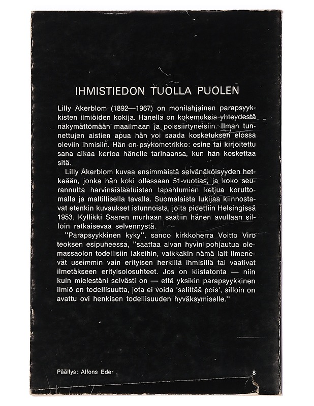 Ihmistiedon tuolla puolen - Lilly Åkerblom - Romaanit ja novellit - 10105453763 - 1