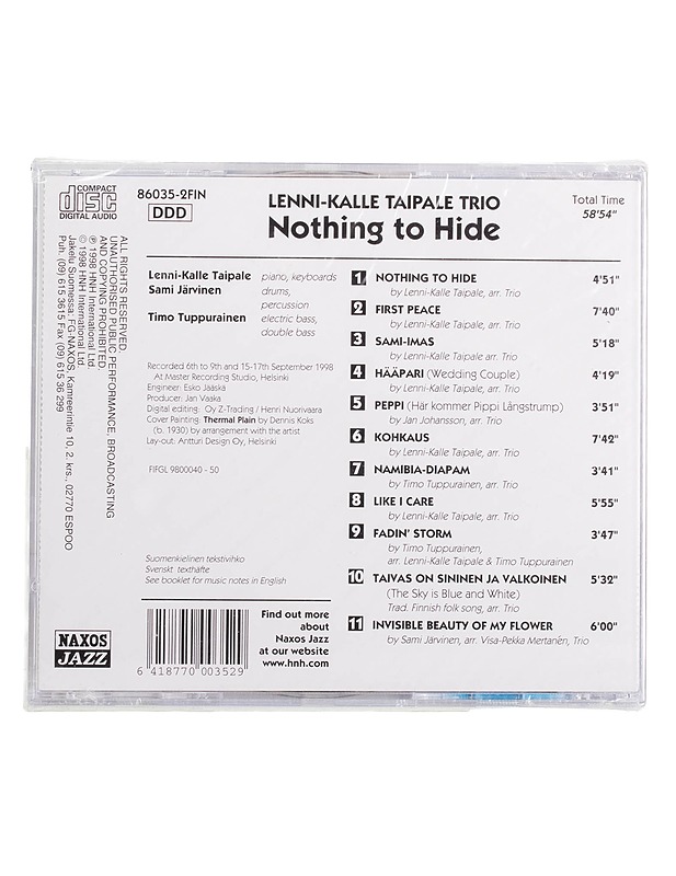 Lenni-Kalle Taipale Trio: Nothing to Hide - CD - CD-levyt - 10105453799 - 1