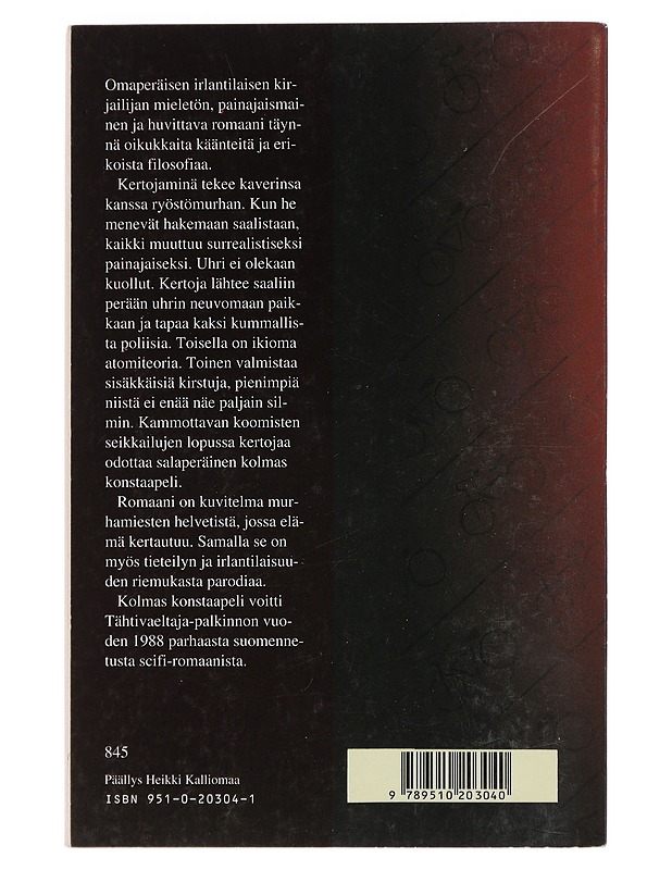 Kolmas konstaapeli - O'Brien, Flann - Fantasia- ja scifi - 10105454178 - 1