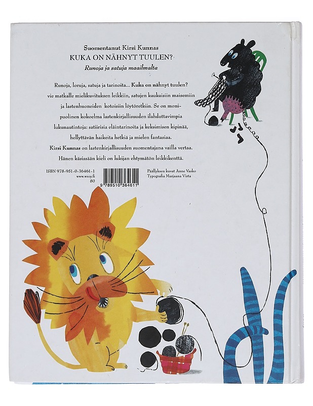 Kuka on nähnyt tuulen? : runoja ja satuja maailmalta - Vasko, Anne - Lastenkirjat - 10105454222 - 1