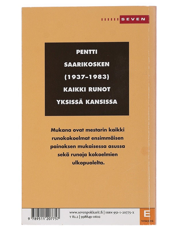 Runot - Saarikoski, Pentti - Runot ja näytelmät - 10105454330 - 1