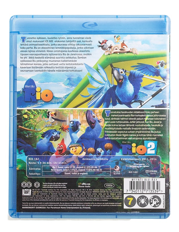 Rio 1 and 2 - Blu-Ray - Blu-ray-levyt - 10105454331 - 1