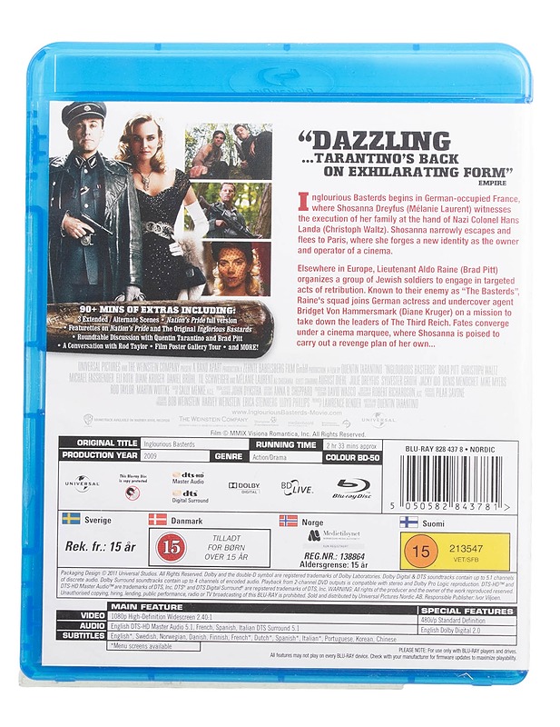 Inglourious basterds - Blu-ray - Blu-ray-levyt - 10105454388 - 1