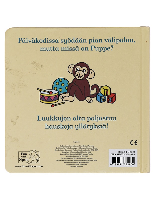 Puppe päiväkodissa : kurkista luukkujen alle! - Hill, Eric - Lastenkirjat - 10105454389 - 1