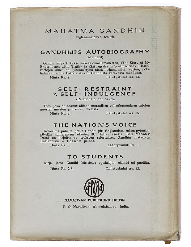 Gandhin ajatuksia - Gandhi, Mohandas K.  - Tietokirjat ja oppaat - 10105454490 - 1