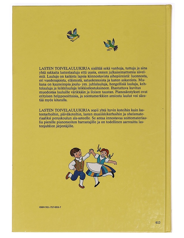 Lasten toivelaulukirja - Ahokas, Liisa - Lastenkirjat - 10105454511 - 1