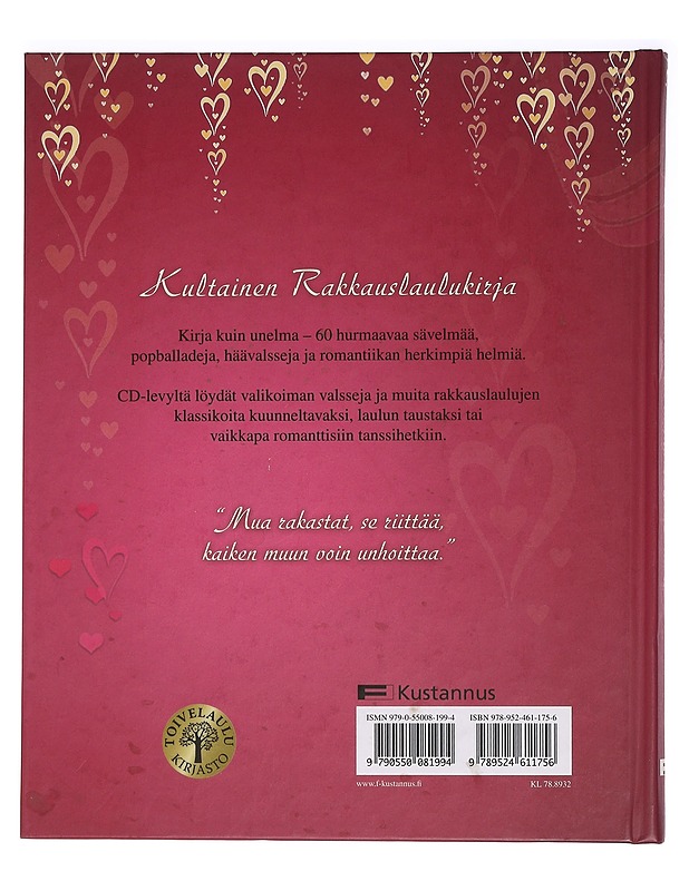 Kultainen rakkauslaulukirja - Leskelä, Ari - Musiikki- ja elokuvakirjat - 10105454584 - 1