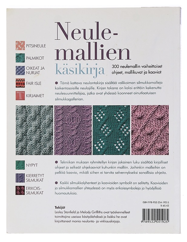 Neulemallien käsikirja : 300 neulemallin vaiheittaiset ohjeet, mallikuvat ja kaaviot - Stanfield, Lesley - Tietokirjat ja oppaat - 10105454670 - 1