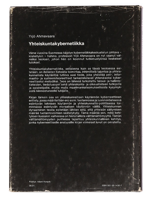 Yhteiskuntakybernetiikka - Ahmavaara, Yrjö - Tietokirjat ja oppaat - 10105454716 - 1