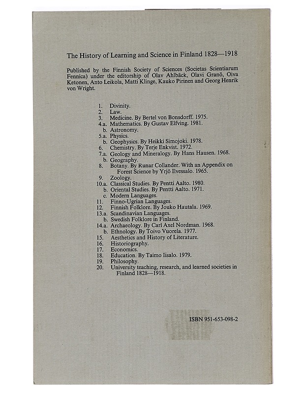 The History Of Mathematics In Finland 1828-1918 - Gustav Elfving - Tietokirjat ja oppaat - 10105454846 - 1