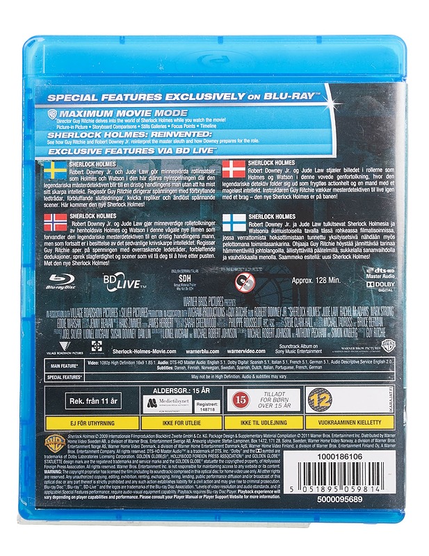 Sherlock Holmes - Blu-Ray - Blu-ray-levyt - 10105454978 - 1