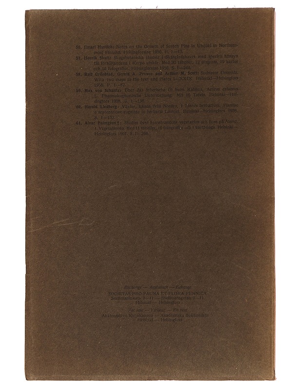 Acta botanica fennica 61 - Tietokirjat ja oppaat - 10105455213 - 1