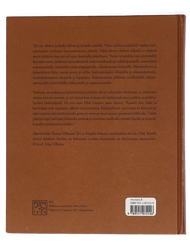 Työ ja ilonpito - Vilkuna, Kustaa - Tietokirjat ja oppaat - 10105455256 - 1