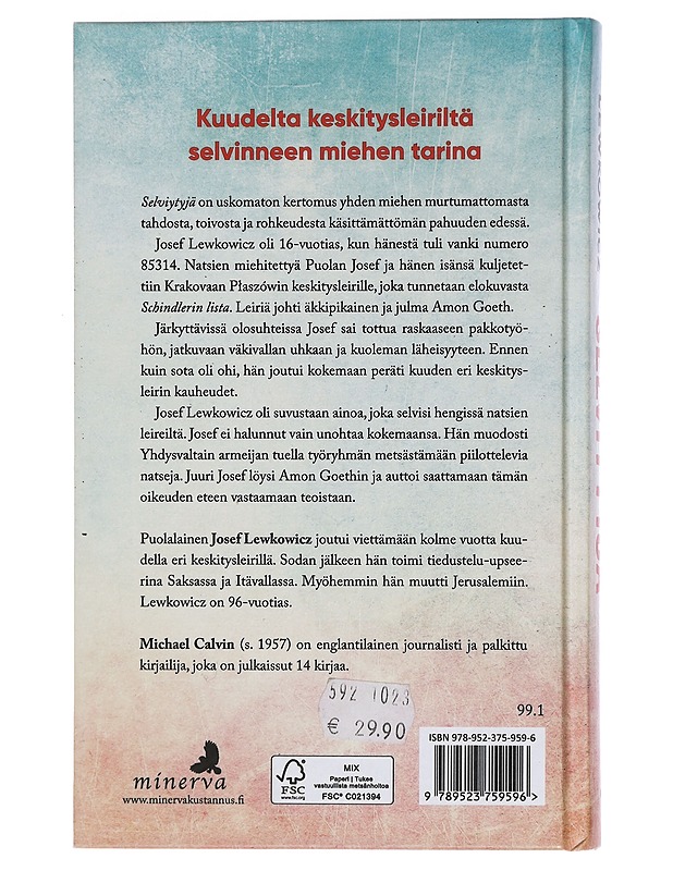 Selviytyjä : tieni keskitysleireiltä natsien metsästäjäksi - Lewkowicz, Josef - Elämäkerrat ja muistelmat - 10105455313 - 1