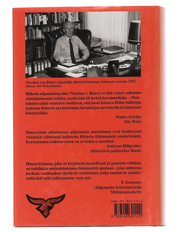 Hitlerin adjutanttina 1937-45 - Nicolaus v. Below - Elämäkerrat ja muistelmat - 10105455386 - 1