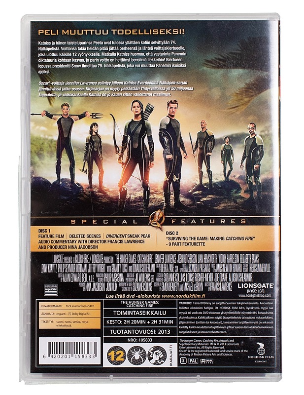 Nälkäpeli: vihan liekit - DVD - DVD-elokuvat - 10105455468 - 1