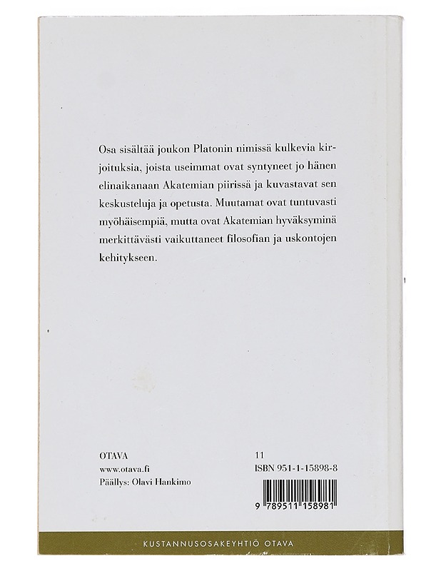 Teokset. Seitsemäs osa - Platon - Kaunokirjallisuus - 10105455548 - 1