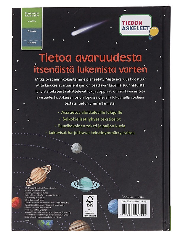 Opitaan lukemaan: Planeetat, tähdet, avaruuslennot - Tietokirjat ja oppaat - 10105455739 - 1