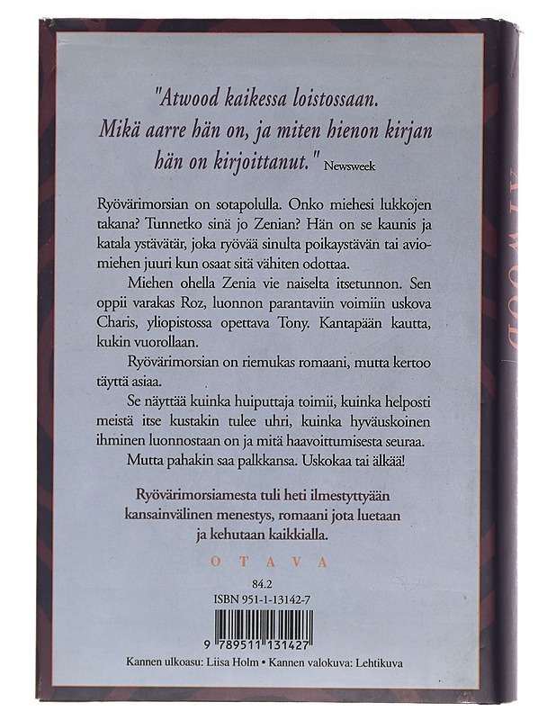 Ryövärimorsian - Atwood, Margaret - Romaanit ja novellit - 10105455784 - 1