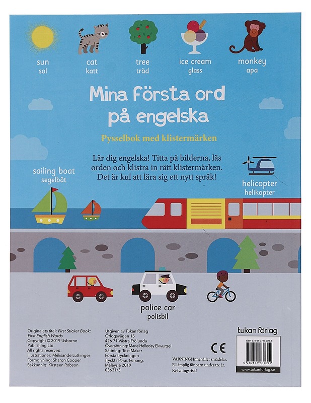 Mina första ord på engelska: pysselbok med klistermärken - Marie Helleday Ekwurtzel - Lastenkirjat - 10105455994 - 1