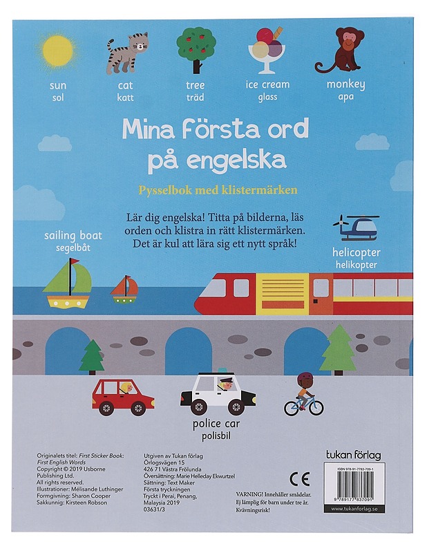 Mina första ord på engelska: pysselbok med klistermärken - Marie Helleday Ekwurtzel - Lastenkirjat - 10105455996 - 1