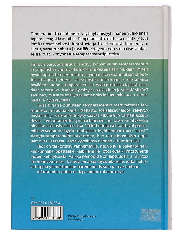 Temperamentti : ihmisen yksilöllisyys - Liisa Keltikangas-Järvinen - Hyvinvointikirjat - 10105456199 - 1