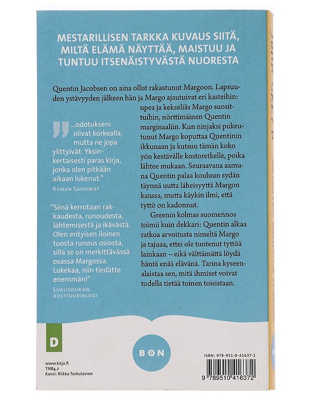 Arvoitus nimeltä Margo - Green, John - Romaanit ja novellit - 10105456220 - 1