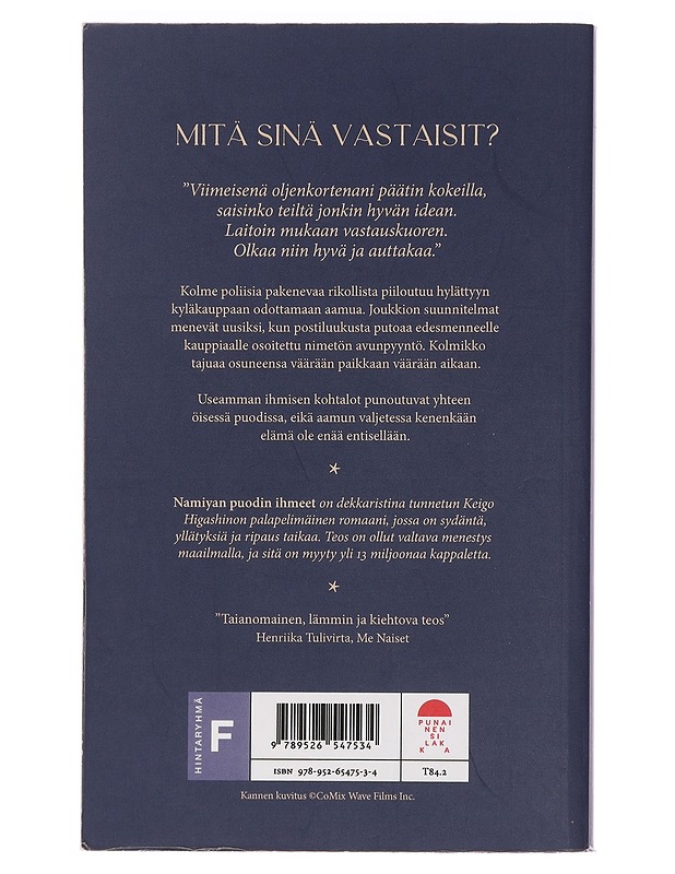 Namiyan puodin ihmeet - Higashino, Keigo - Romaanit ja novellit - 10105456235 - 1