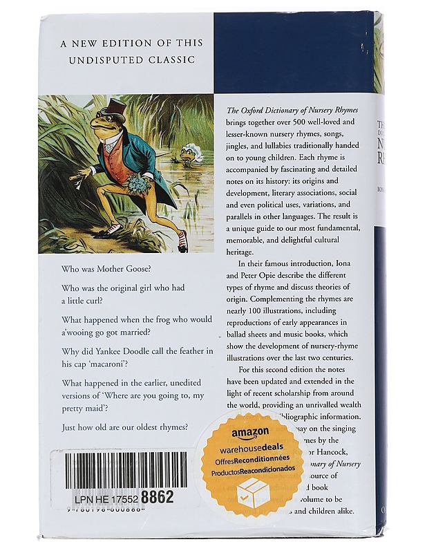 The Oxford Dictionary of Nursery Rhymes - Iona and Peter Opie  - Lastenkirjat - 10105456403 - 1
