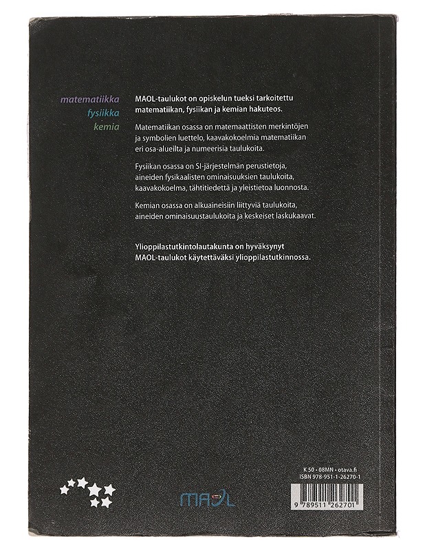 MAOL-taulukot : matematiikka, fysiikka, kemia - Seppänen, Raimo - Tietokirjat ja oppaat - 10105456439 - 1