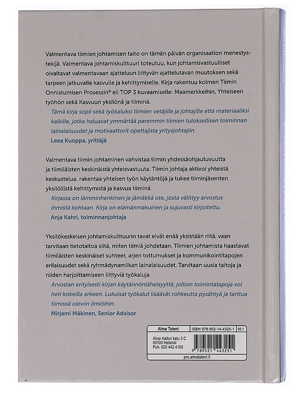 Valmentava tiimin johtaminen : yhdessäohjautuvuus ja systeeminen ajattelu onnistumistekijöinä - Ristikangas, Marjo-Riitta - Tietokirjat ja oppaat - 10105456493 - 1