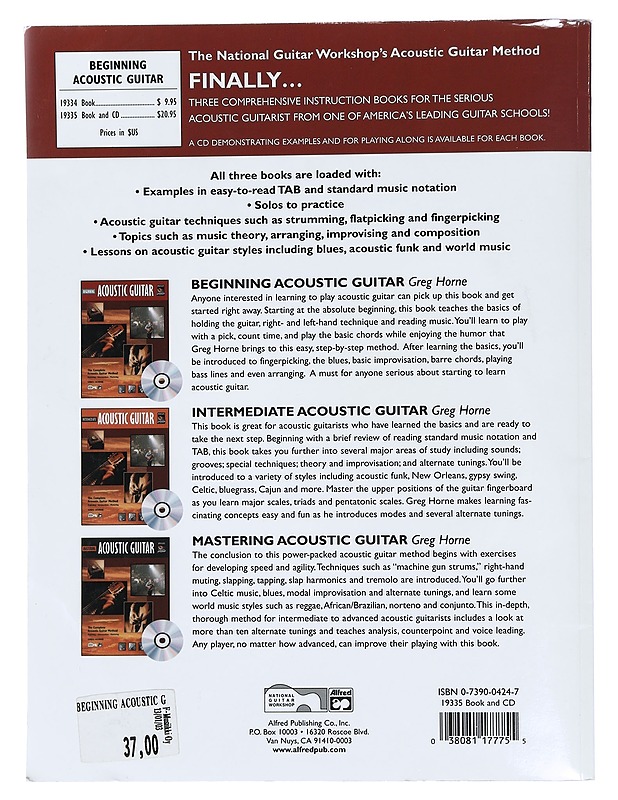 Acoustic guitar : The complete acoustic guitar method : beginning - Horne, Greg - Musiikki- ja elokuvakirjat - 10105456508 - 1
