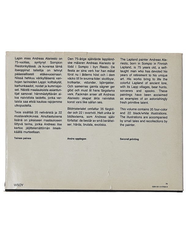 Andreas Alarieston lapinkuvat - Andreas Alariesto  - Taide- ja kulttuurikirjat - 10105456545 - 1