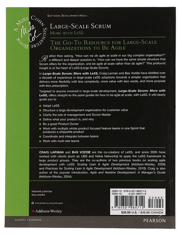 Large-Scale Scrum : more with LeSS - Larman, Craig - Tietokirjat ja oppaat - 10105456592 - 1