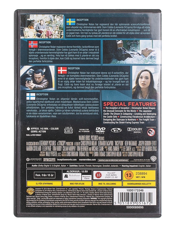Inception - DVD - DVD-elokuvat - 10105456931 - 1