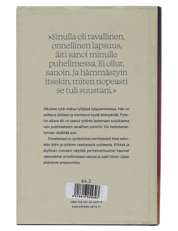 Toivottomuus - Susanna Hast - Kirja lahjaksi - 10105457025 - 1