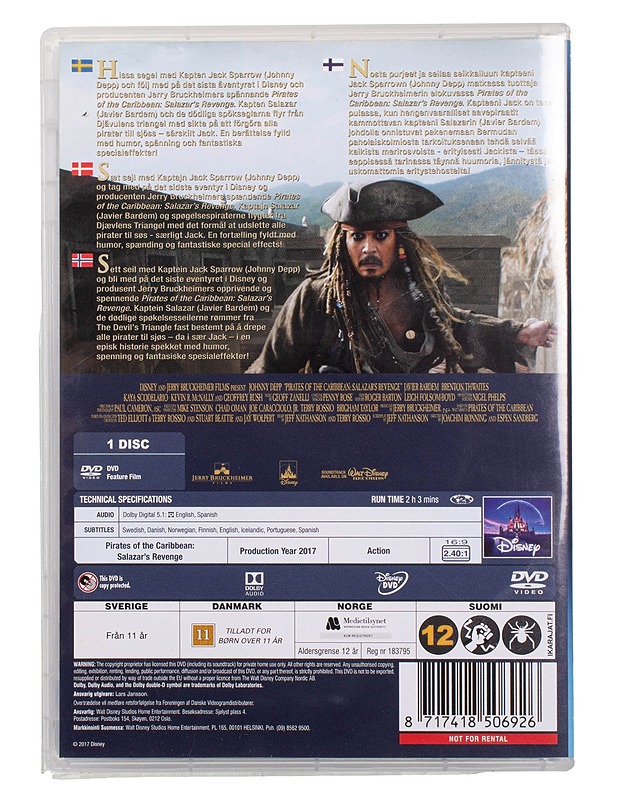 Pirates Of The Carribean: Salazar's Revenge - DVD - DVD-elokuvat - 10105457095 - 1