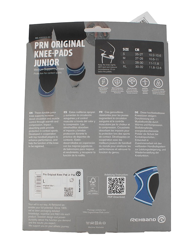 REHBAND PRN Original Knee-Pads Junior polvisuojat, L - Asusteet - 10105457127 - 1