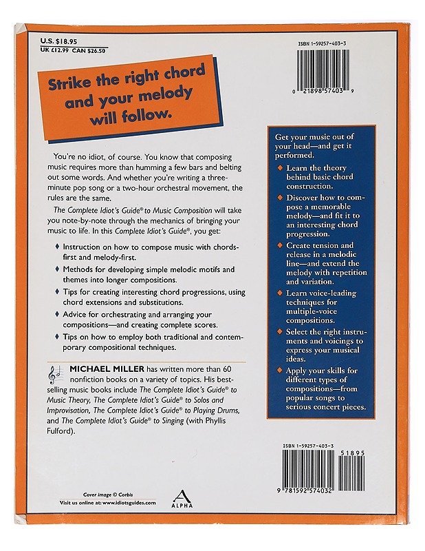 The complete idiot's guide to music composition - Michael Miller - Musiikki- ja elokuvakirjat - 10105457131 - 1