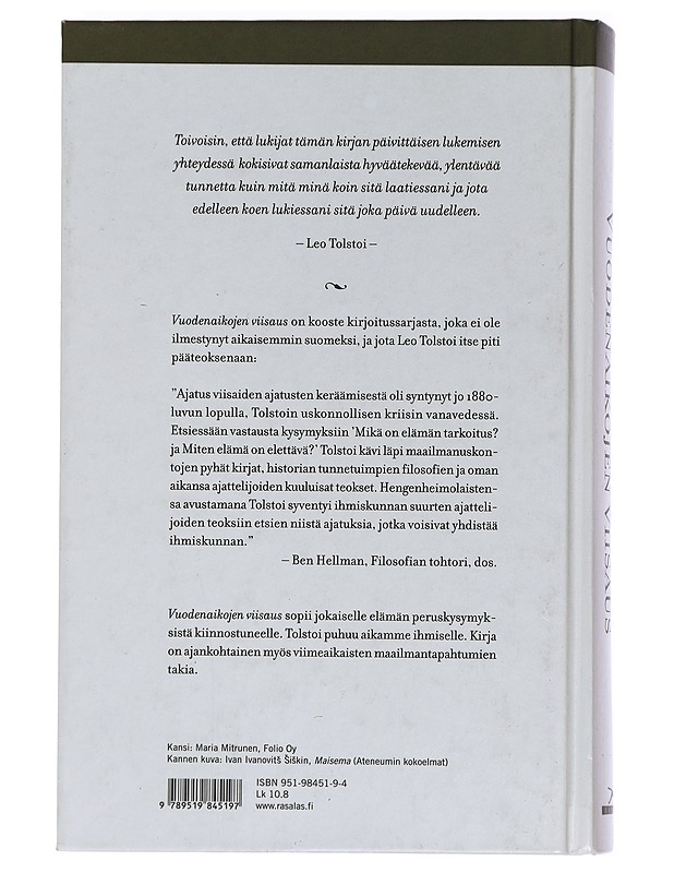 Vuodenaikojen viisaus : mietelmiä - Tolstoi, Leo - Harrastekirjat - 10105457247 - 1